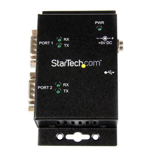 StarTech ICUSB2322I 2 Port Industrial Wall Mountable USB to Serial Adapter Hub