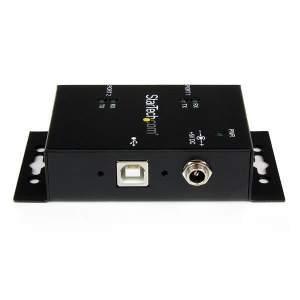 StarTech ICUSB2322I 2 Port Industrial Wall Mountable USB to Serial Adapter Hub