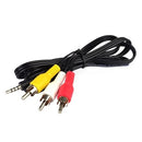 EVT 2 PCS of 35MM-RCA-AUD-VID 40" 3.5mm Mini Plug M to 3 RCA M Audio/Video Cable