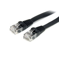 StarTech FLAT45BK3 3 ft Black Flat Molded RJ45 Network UTP Cat 5e Patch Cable