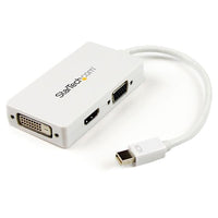 Startech MDP2VGDVHDW 3-in-1 Mini DisplayPort to VGA DVI HDMI Converter White