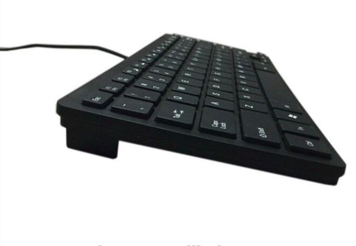 CHN CQT 78 Keys Mini Slim Lightweight Wired USB Plastic Black Keyboard Windows