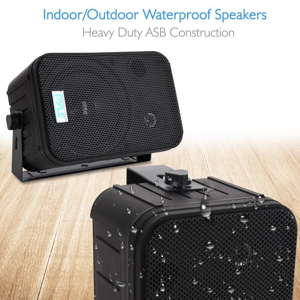 PyleHome PDWR50B 6.5'' Indoor/Outdoor Waterproof Speakers (Black) (Pair)