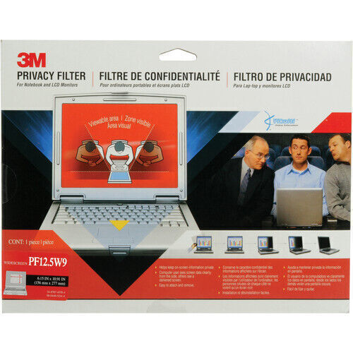 3M MFG PF12.5W9 Privacy Filter for Widescreen Notebooks 16:9 Black 12.5" LCD