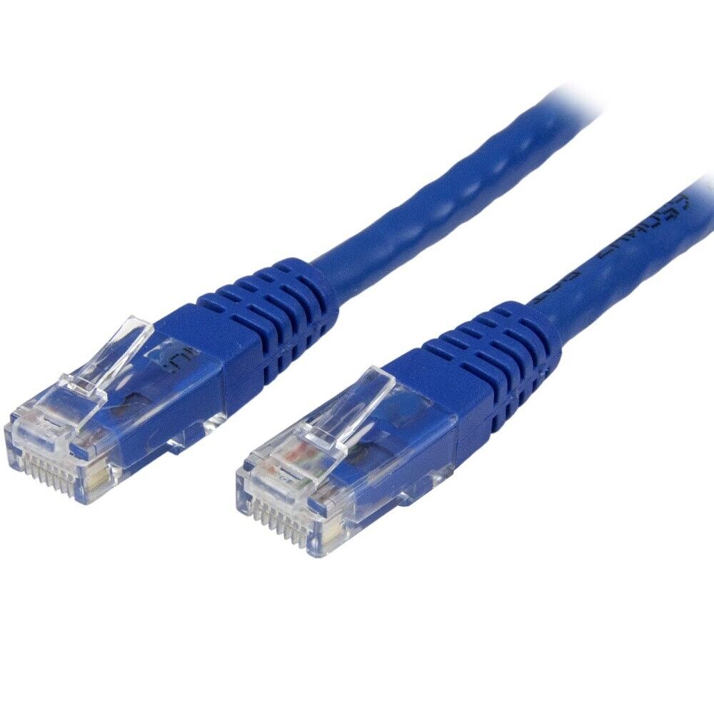 StarTech C6PATCH15BL 15ft CAT6 Ethernet Cable Blue Molded Gigabit - 100W PoE UTP