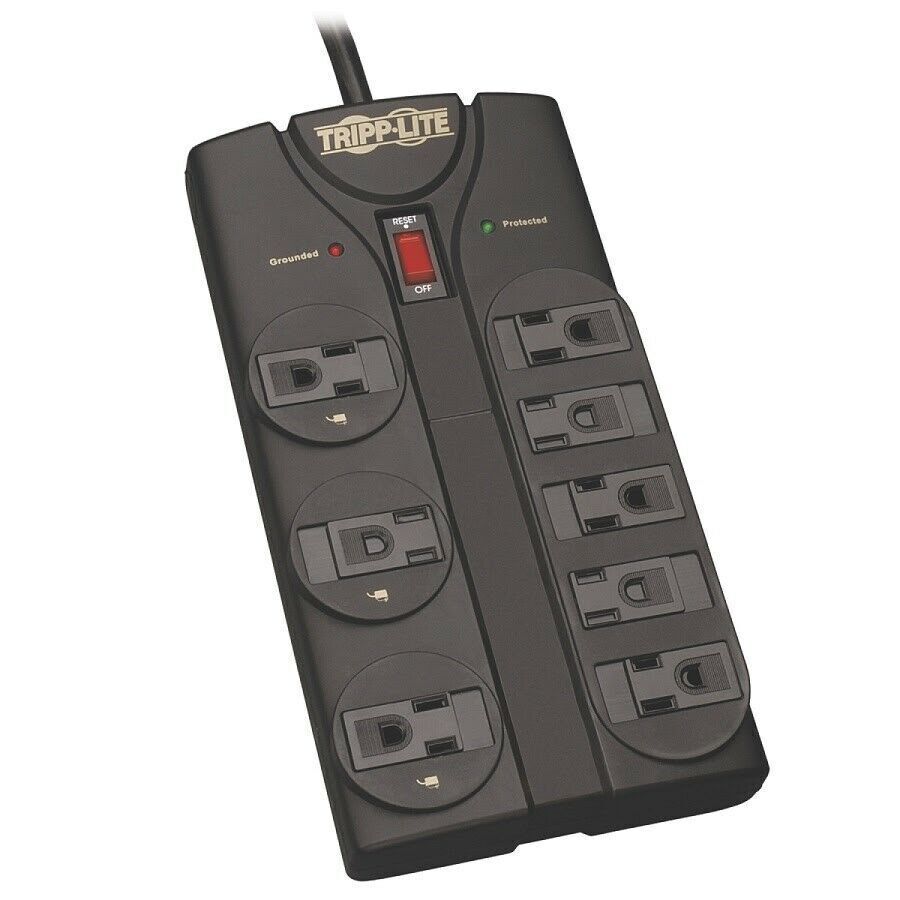 Tripp Lite TLP808B 8 Outlet Surge Protector Power Strip w 8FT Cord 1440J BLACK