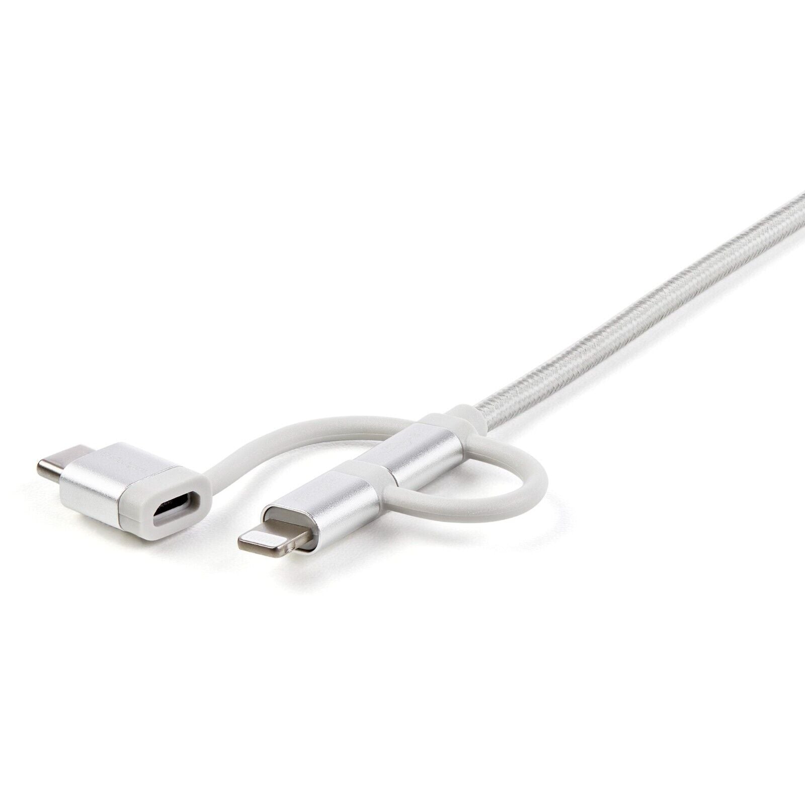 StarTech LTCUB1MGR 1m USB Multi Charging Cable - Braided - Apple MFi Certified