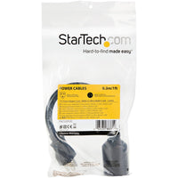 StarTech PAC520PLR1 1ft (30cm) Heavy Duty Extension Cord, NEMA L5-20R to NEMA