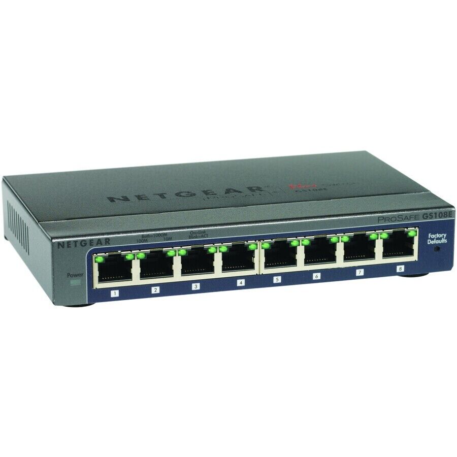 Netgear GS108E-300NAS Prosafe Plus GS108E Ethernet Switch 8 Ports - 10/100/1000