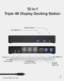 Plugable UD-6950PDZ Docking Station - for Notebook/Monitor - 60 W - USB Type C
