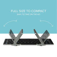 Plugable BT-KEY3 Foldable Bluetooth Keyboard Compatible with iPad, iPhones,