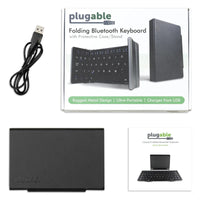 Plugable BT-KEY3 Foldable Bluetooth Keyboard Compatible with iPad, iPhones,