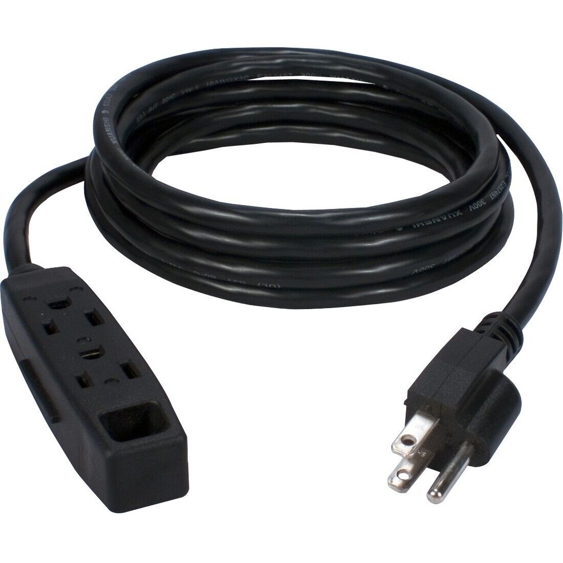 QVS PC3PX-06 3-Outlet 3-Prong 6ft Power Extension Cord For Computer, Electronic