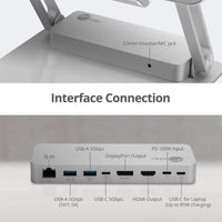 SIIG CE-MTDK11-S1 USB-C Laptop Adjustable Stand w/Dual 4K MST Docking Station