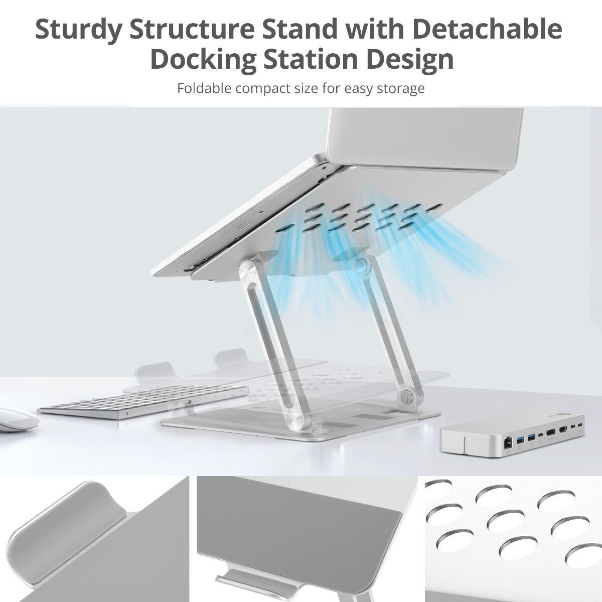 SIIG CE-MTDK11-S1 USB-C Laptop Adjustable Stand w/Dual 4K MST Docking Station