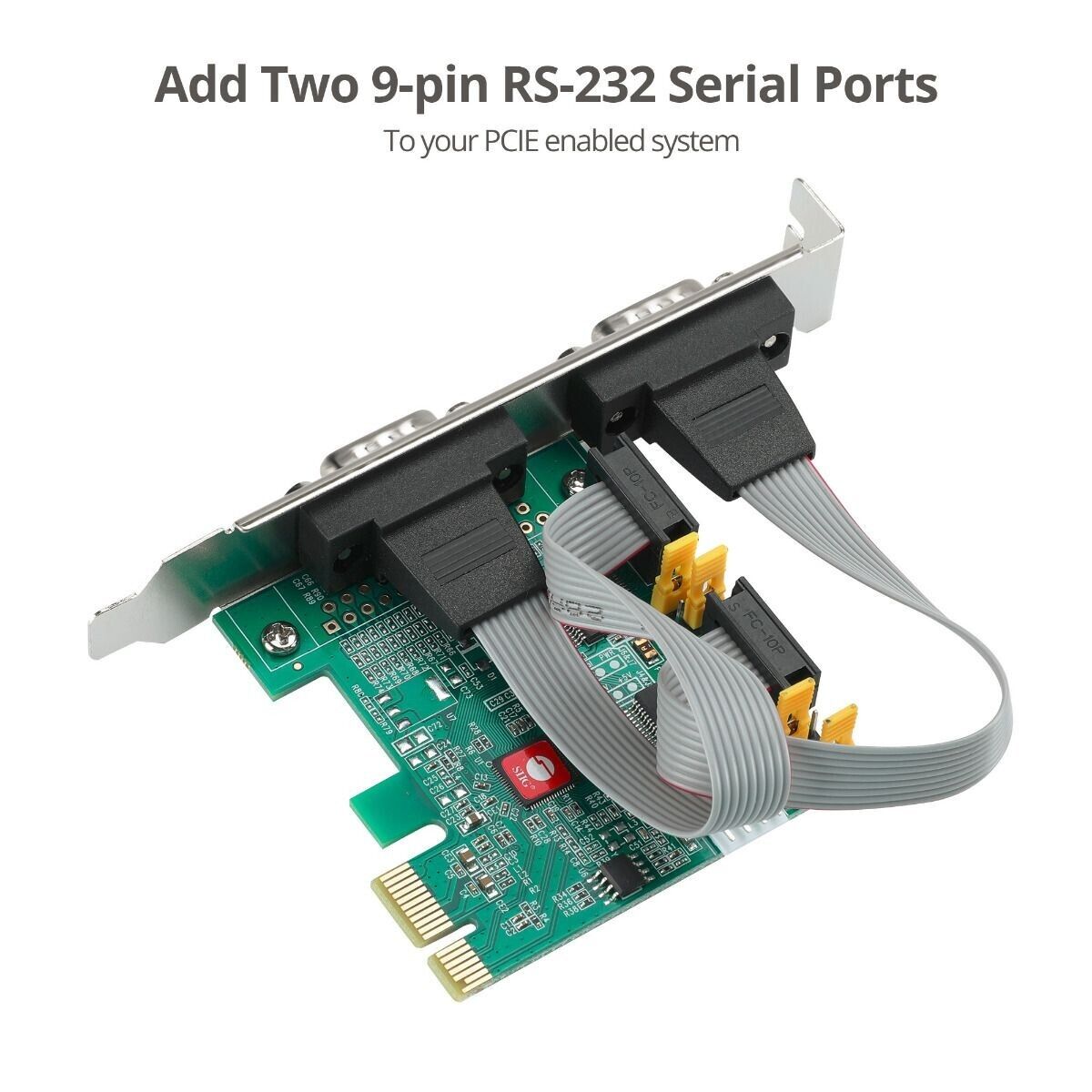 SIIG JJ-E20711-S1 2 Port DP Cyber RS-232 2S PCIe Card - 250Kbps