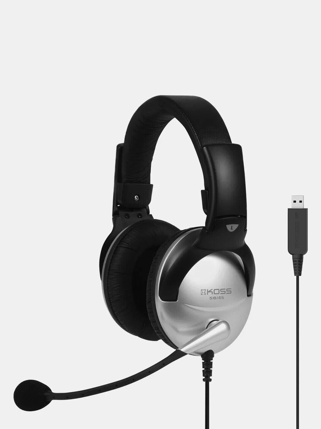 Koss SB45 USB Communication Headsets - Stereo - USB - Wired - 100 Ohm - 18 Hz
