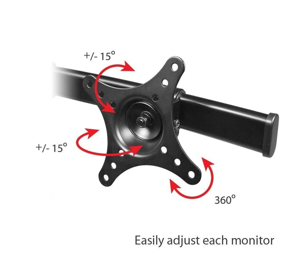 SIIG CE-MT1712-S2 Dual Monitor Desk Stand - 13" to 27" - 44 lb Load Capacity