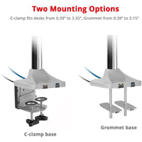 SIIG CE-MT2X11-S1 Dual Monitor Gas Spring Desk Mount with USB Port - 17" to 32"