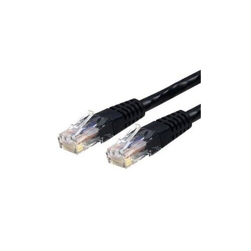 StarTech C6PATCH1BK 1ft CAT6 Ethernet Cable - Black Molded Gigabit - 100W PoE