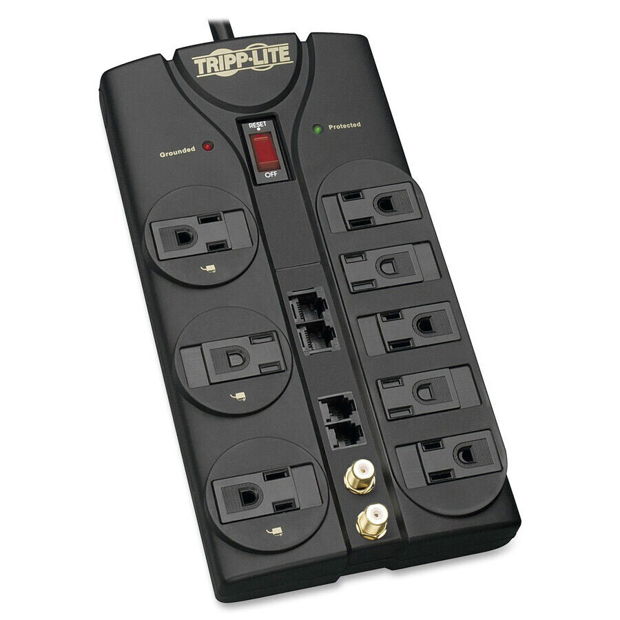 Tripp Lite TLP810NET 8 Outlet Surge Protector Power Strip RJ11 RJ45 w 10FT Cord