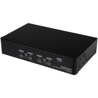 StarTech SV431DPUA 4 Port USB DisplayPort KVM Switch with Audio - Black