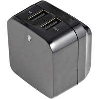 StarTech USB2PACUBK 2Port USB Wall Charger, 17W Wall Charger Hub(2.4A & 1A port)