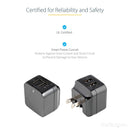 StarTech USB2PACUBK 2Port USB Wall Charger, 17W Wall Charger Hub(2.4A & 1A port)