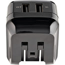 StarTech USB2PACUBK 2Port USB Wall Charger, 17W Wall Charger Hub(2.4A & 1A port)