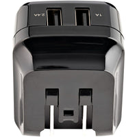 StarTech USB2PACUBK 2Port USB Wall Charger, 17W Wall Charger Hub(2.4A & 1A port)