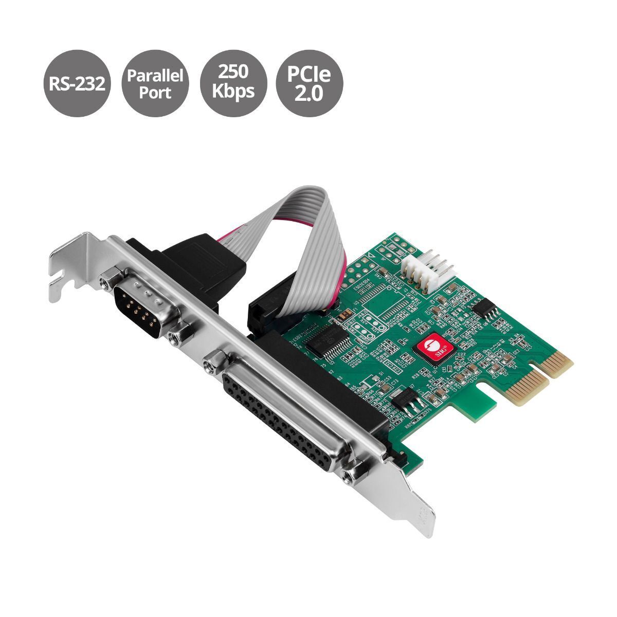 SIIG JJ-E20311-S1 DP Cyber 1S1P PCIe Card - Full-height Plug-in Card