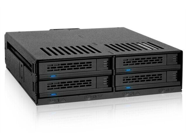 ICY DOCK MB324SP-B 4Bay 2.5 SAS SATA HDD SSD HS Mobile Rack f Single 5.25Bay