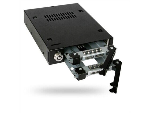 ICY DOCK MB992SK-B ToughArmor 2x2.5 SATA HDD SSD Full Metal Mobile Rack in