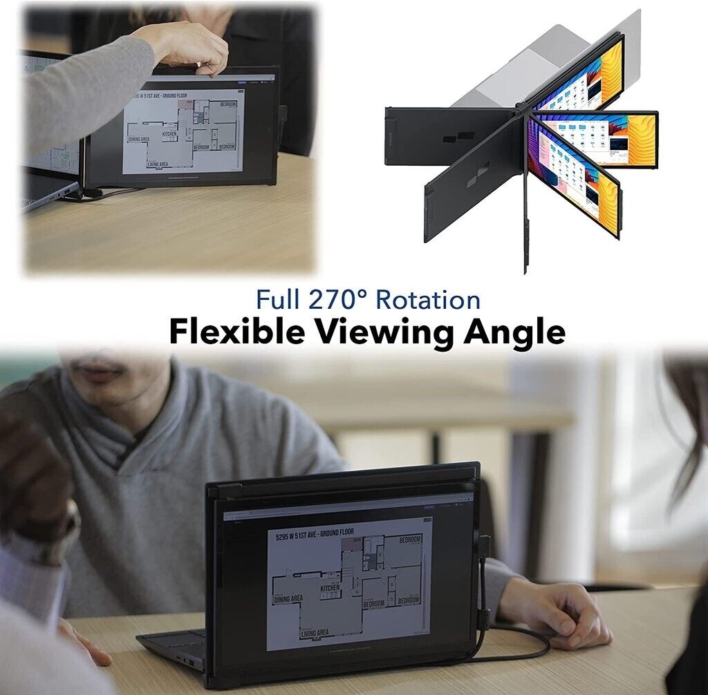 Mobile Pixels 101-1006P01 Monitor Duex Plus 13.3 1920x1080 300nit Deep grey