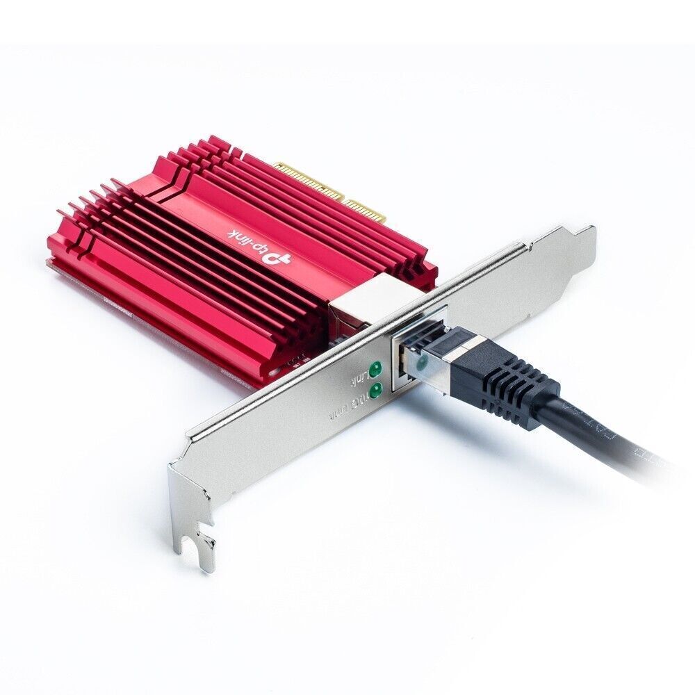 TP-Link TX401 10 Gigabit PCI-E Express 3.0 x4 Adapter w Low Profile CAT6A Cord