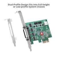 SIIG JJ-E40011-S5 DP CyberSerial 4S PCIe 4xRS-232 serial ports Brown Box