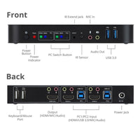 SIIG CE-KV0E11-S1 2x1 HDMI 4K HDR KVM USB 3.0 Switch with Remote Control