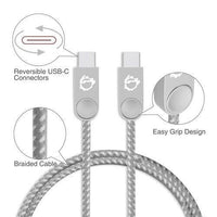 SIIG CB-US0L11-S1 3.3ft Zinc Alloy USB-C to USB-C Charging Sync Braided CB