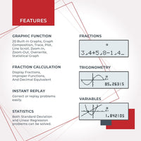 Adesso CS-121B Catiga Scentific Graphing Engineering 280 Func Calculator Black