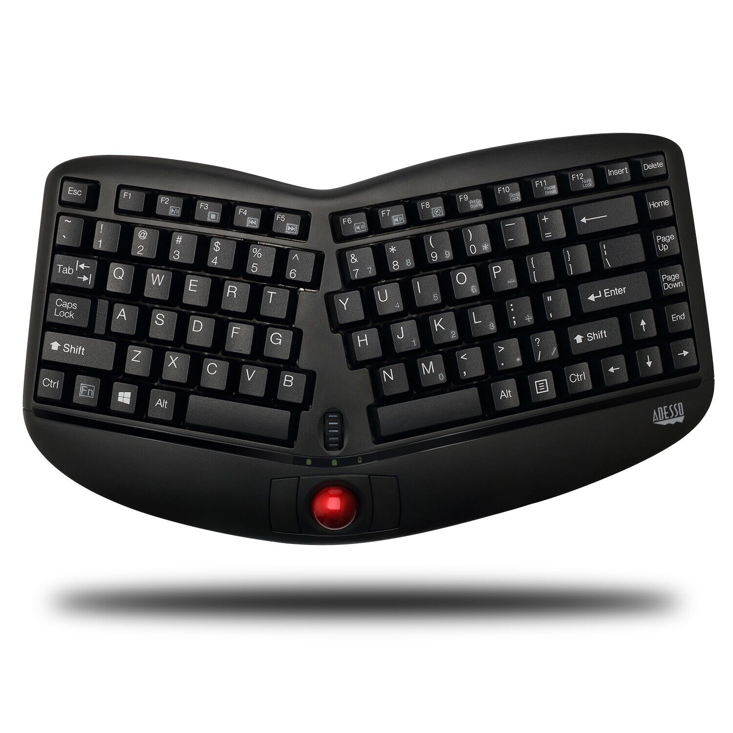 Adesso WKB-3150UB Wireless TruForm Ergonomic Trackball Keyboard with Palm Rest