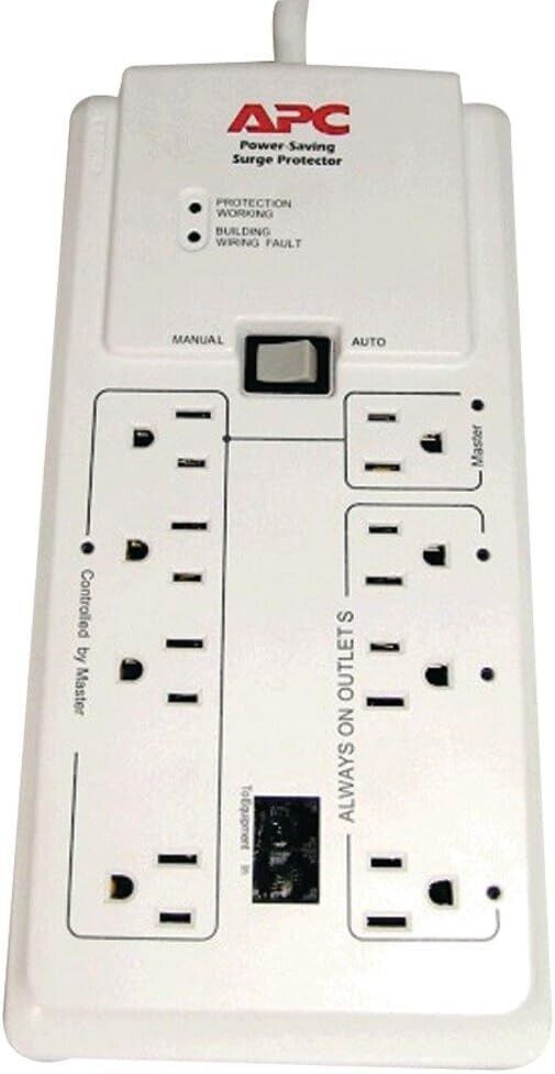 APC P8GT SurgeArrest Power Saving Home/Office 8 Outlet Surge Suppressor 120V 6ft