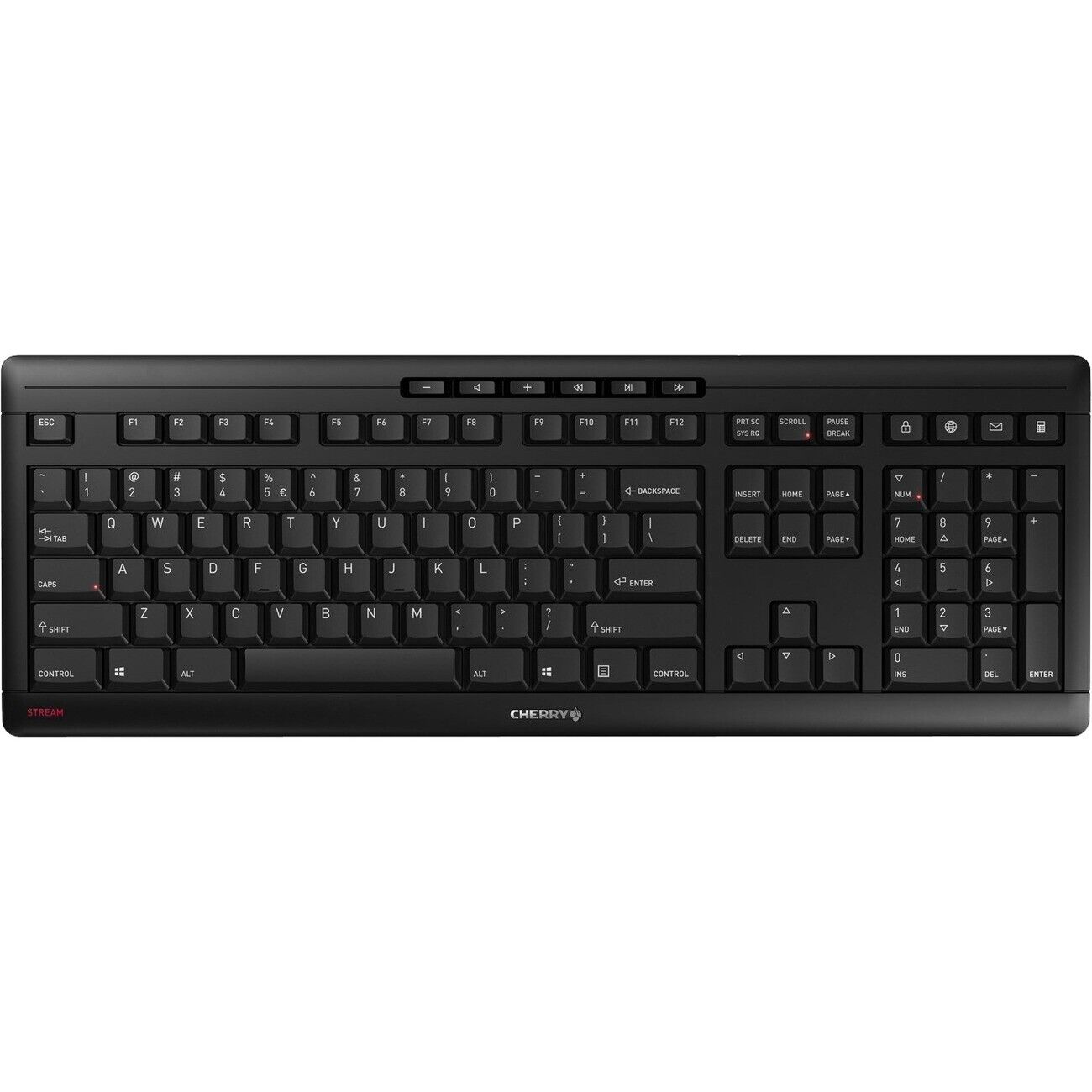 Cherry JK-8550US-2 STREAM Wireless Black Keyboard Hotkey Status LED Encryption