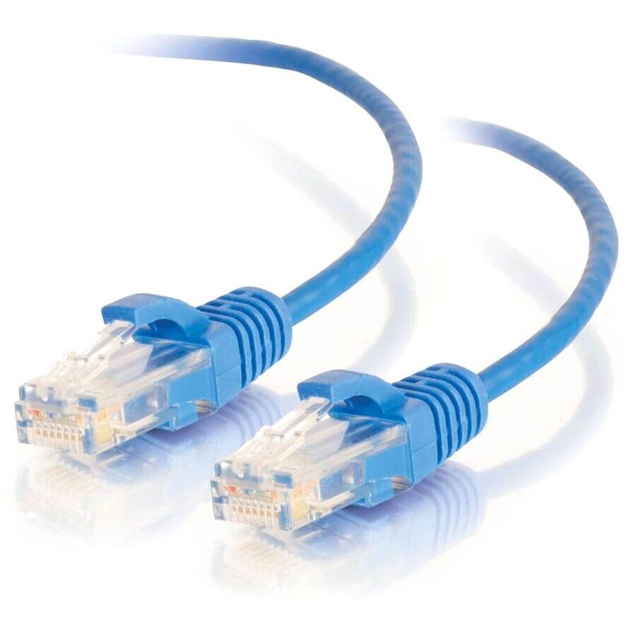 C2G 01076 3FT (36") CAT6 Snagless Blue RJ45 Slim Network Ethernet Patch Cable