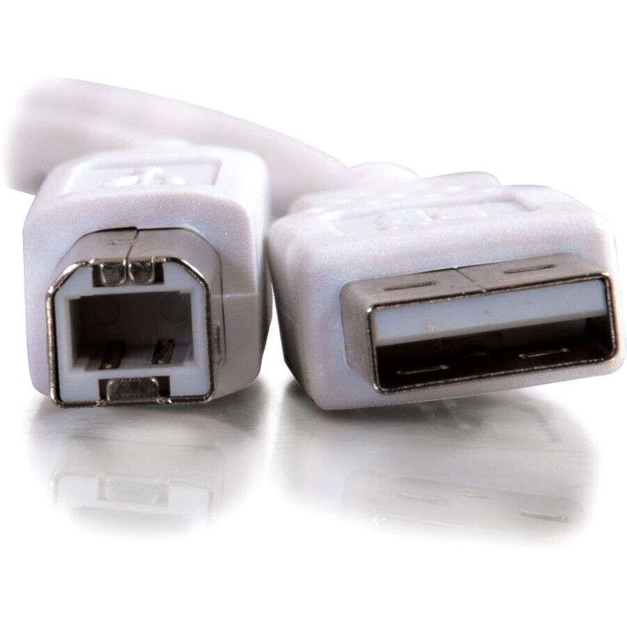 C2G 13400 10FT (120") USB A to USB-B 2.0 WHITE LONG Cable for Printer Scanner