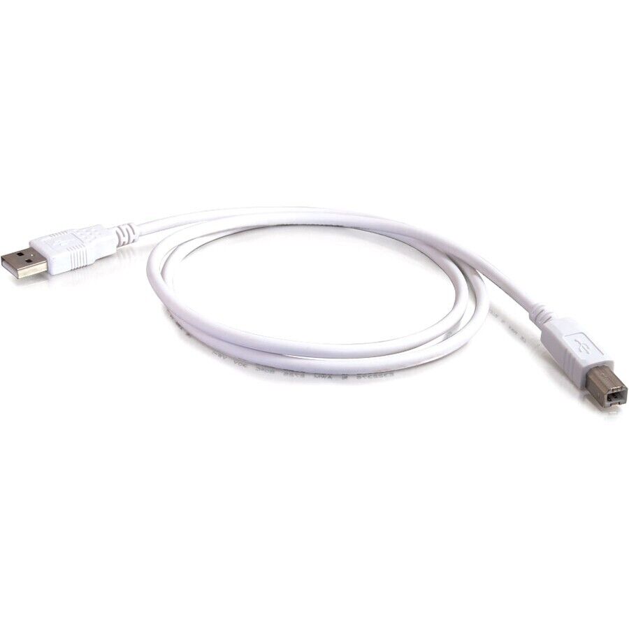 C2G 13400 10FT (120") USB A to USB-B 2.0 WHITE LONG Cable for Printer Scanner