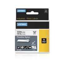 Dymo 18488 Rhino Flexible Nylon Labels Thermal Transfer White 1/2" x 11 1/2"