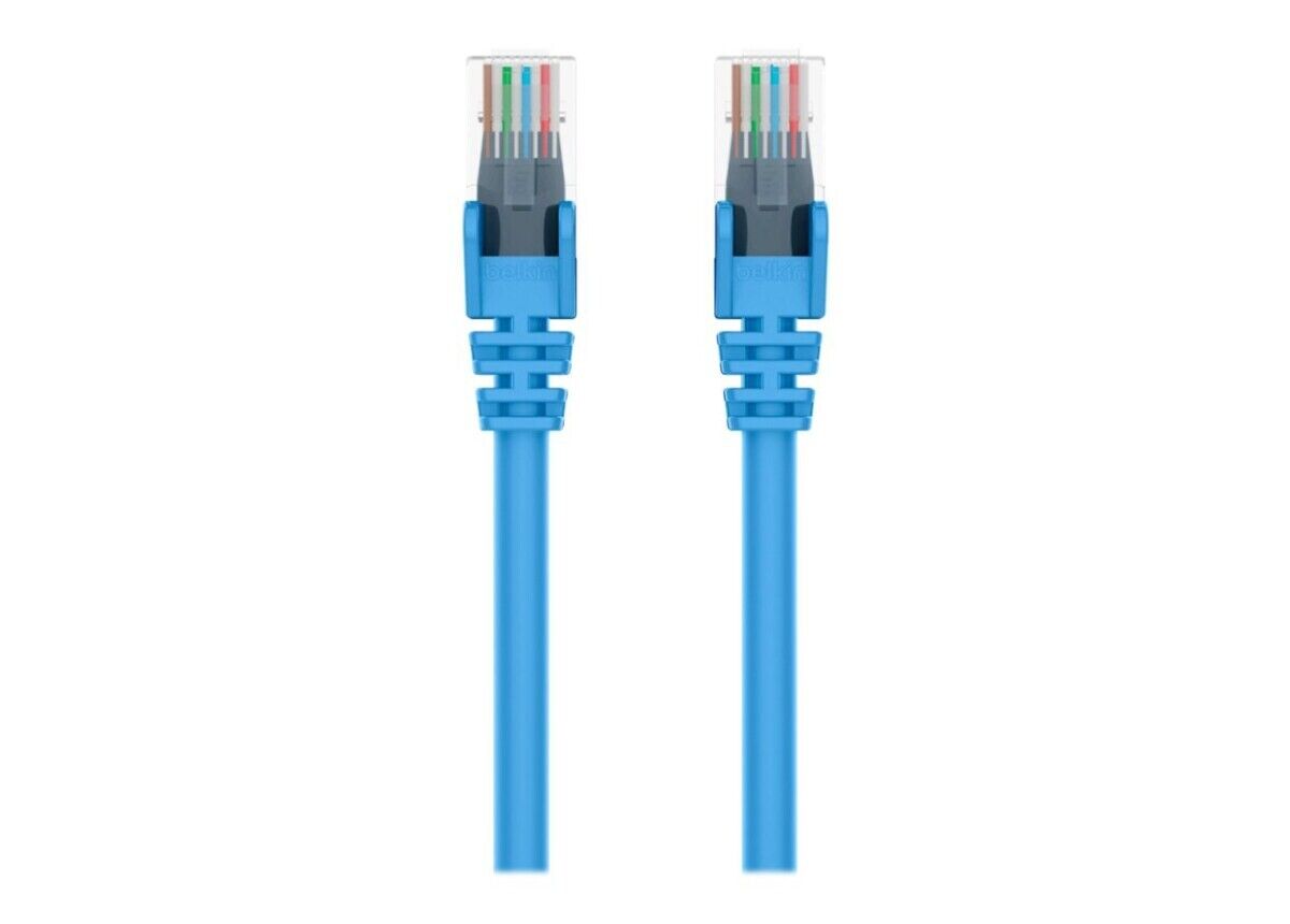 Belkin A3L980-01-BLU-S 12IN CAT6 Snagless BLUE UTP RJ45 Ethernet Patch Cable