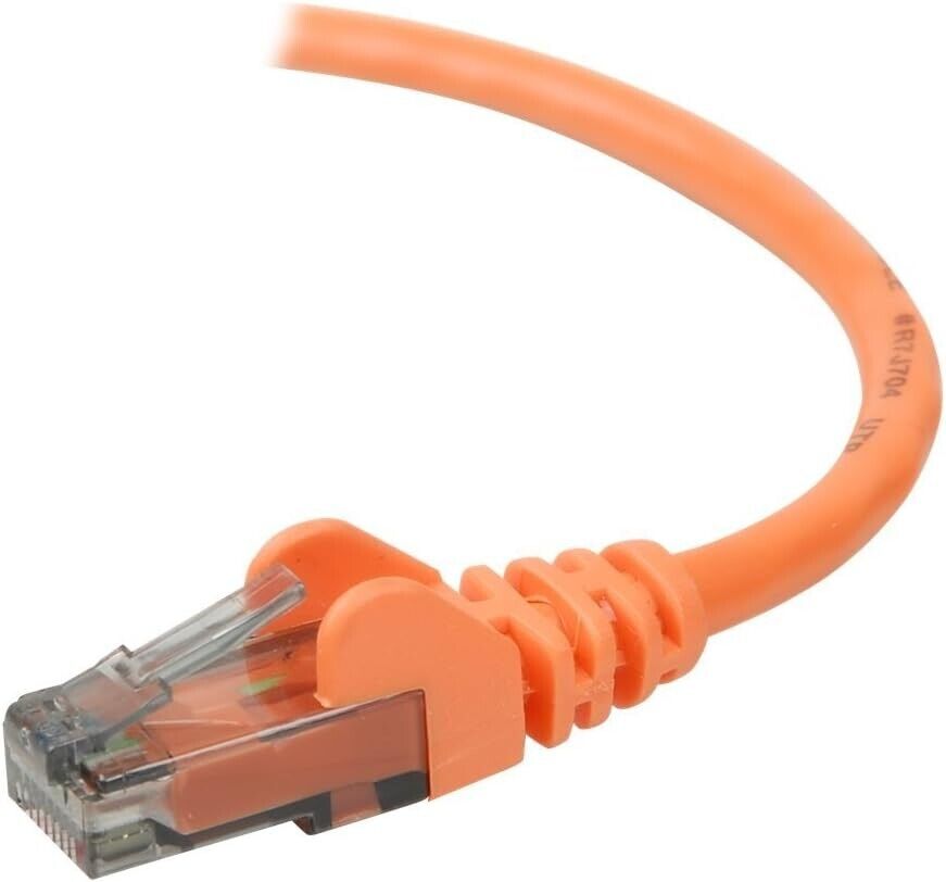 Belkin A3L980-01-ORG-S 12IN CAT6 Snagless ORANGE UTP RJ45 Ethernet Patch Cable