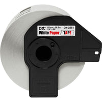 Brother DK2251 DK 2.4" x 50' Black/Red on White Continuous Length Paper Tape