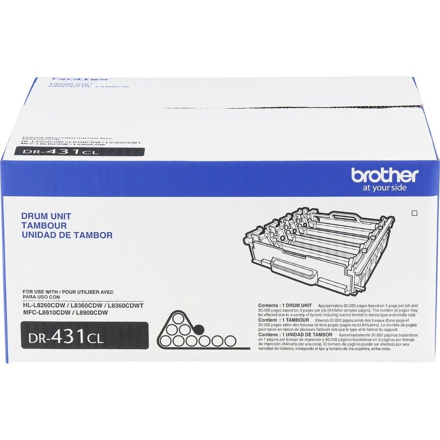 Brother DR431CL Drum Unit 50K Pages Yield for Selected HL-L8xxx MFC-L8xxx Laser